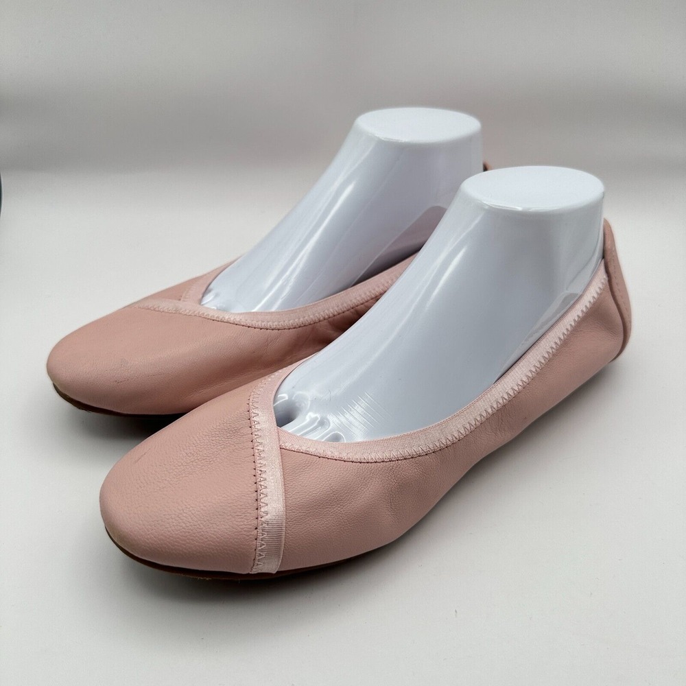 Vionic Caroll Ballet Flat Shoes Size 9.5 Pink Leather Comfort Preppy Church